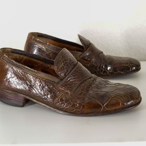 Vintage Turtle Skin Loafers Slip Ons Exotic Rare